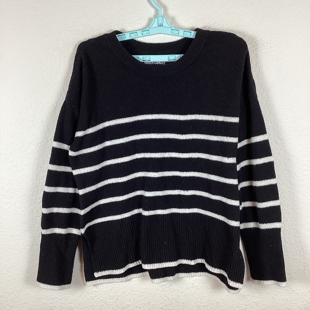 Inner Circle Womens Sweater Sz M Medium Striped Soft Long Sleeve Excellent